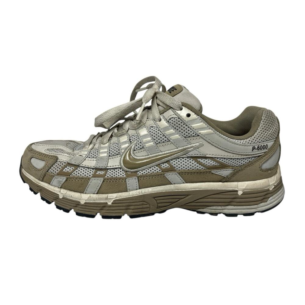 Nike P-6000 Bowerman Brown Gray Mesh Low Top Lace Up Athletic Sneakers Shoes 7